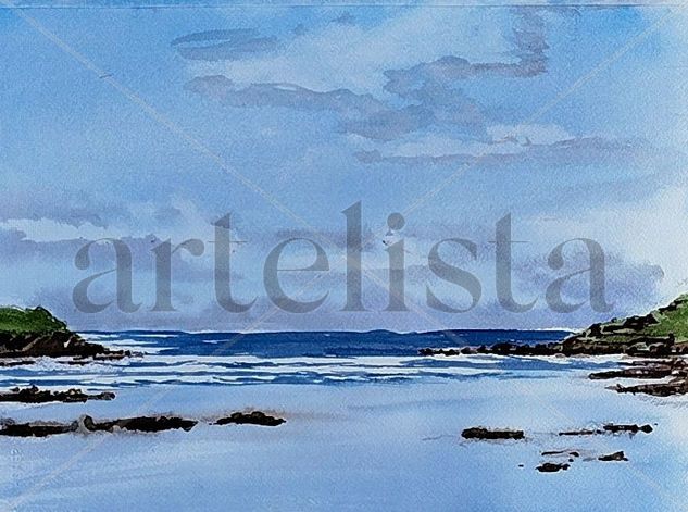 Bañugues 2 Watercolour Paper Marine Painting