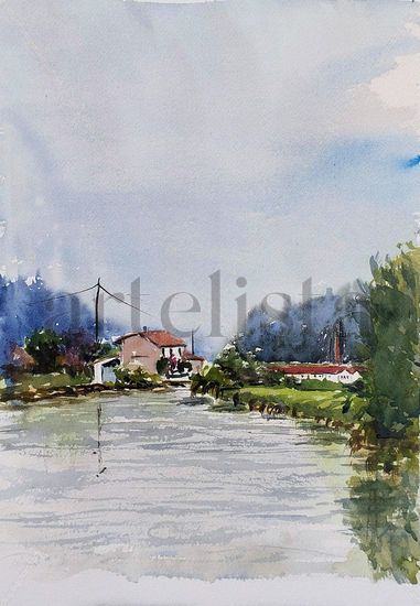 Salín Acuarela Papel Paisaje