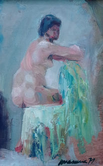 Desnudo sedente