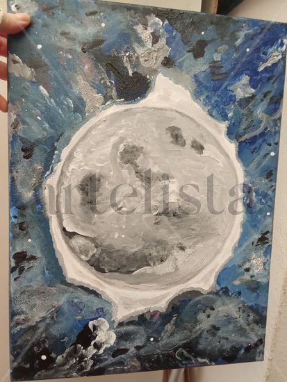 Cuadro luna de plata Acrylic Canvas Landscaping