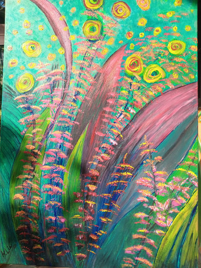 Jardin Tropical Óleo Tela Floral