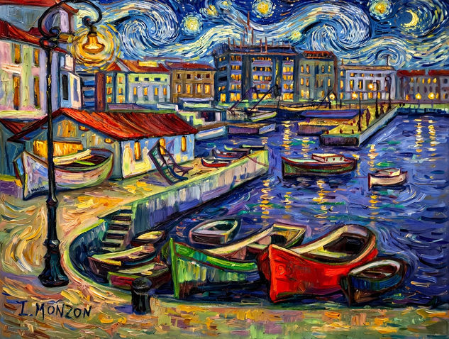 Puerto Donost Óleo Lienzo Marina