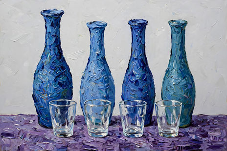 Botellas y vasos