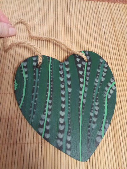 Pintura Corazón negro, madera "Raíces" Acrílico Tabla Floral