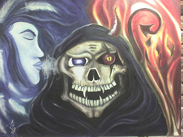 un beso a la muerte Oil Canvas Others