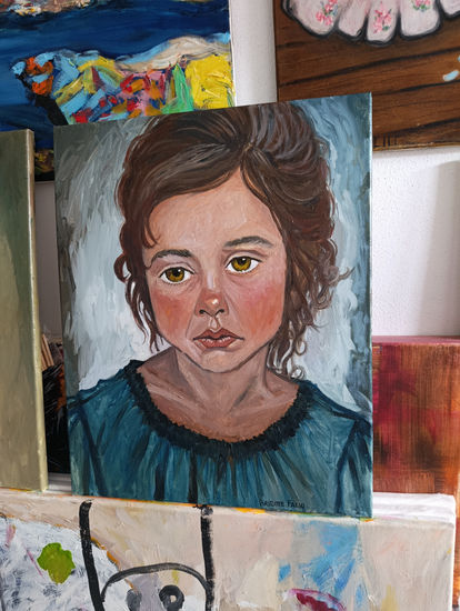 El secreto de su mirada Óleo Lienzo Retrato