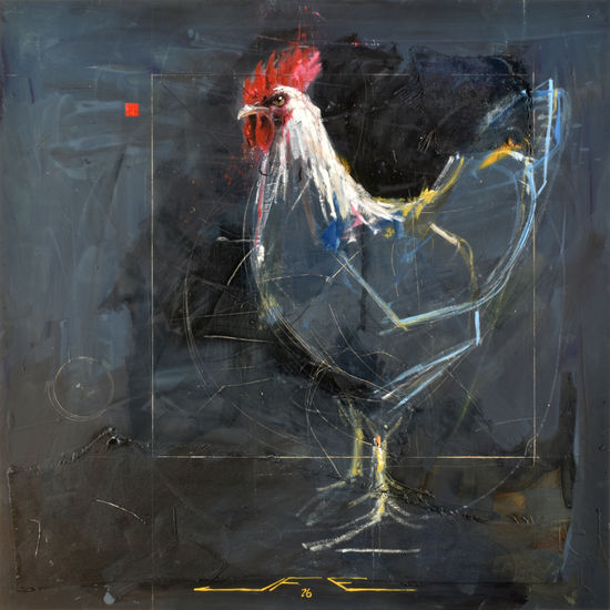 Gallus Óleo Tabla Animales
