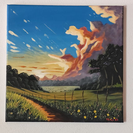 Paisaje de atardecer.