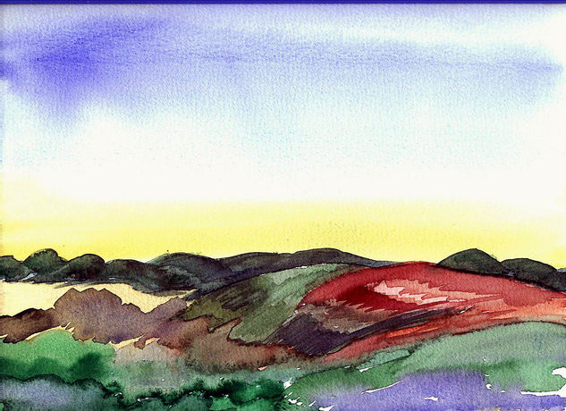 Campos Acuarela Papel Paisaje