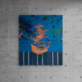 Abstract Face in Blue — frontal