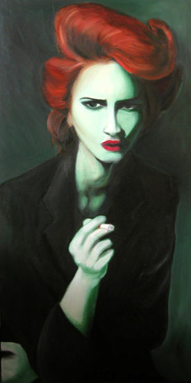 mujer fumando Oil Canvas Figure Painting