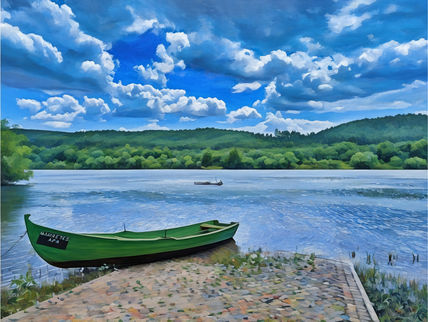 Barco verde en el...