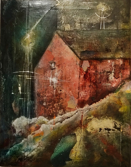 Casa en la nube gris