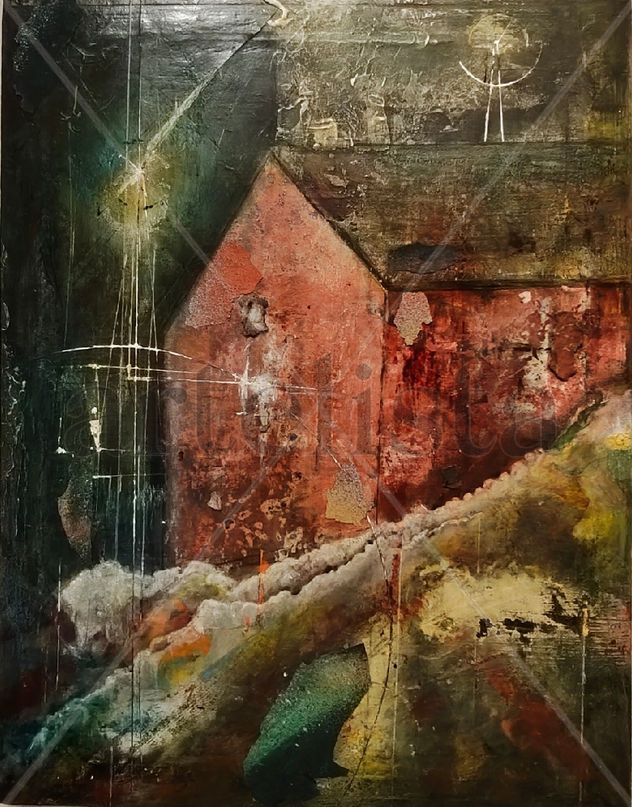 Casa en la nube gris
