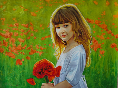 Among poppies