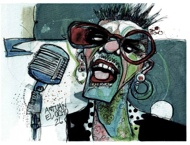 El grito con gafas rojas