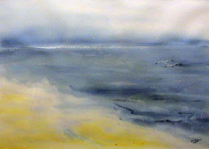 Vuelo en el mar Watercolour Canvas