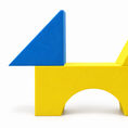 Scottie Dog with a Long Tail — Blue and Yellow — front