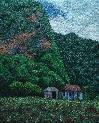 Bella casa dentro del campo