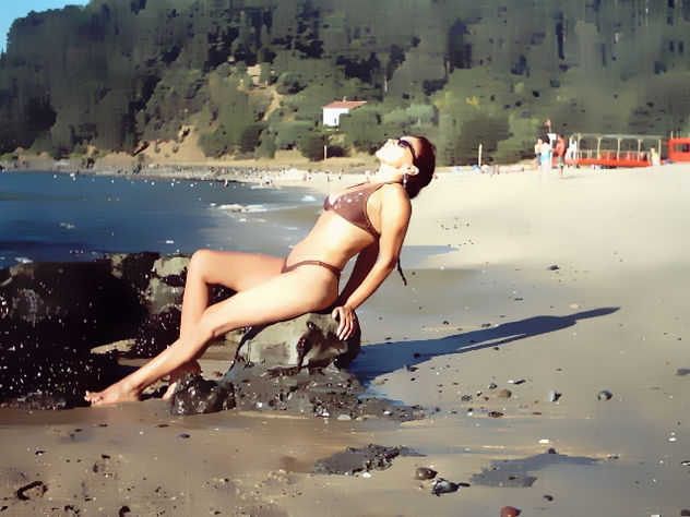 tomando sol