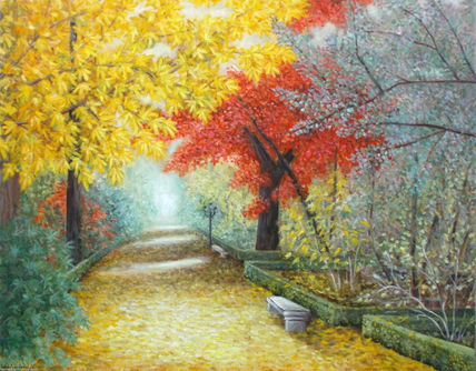 Jardín en otoño,...