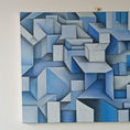 Dimension geométrica en azules. — frontal