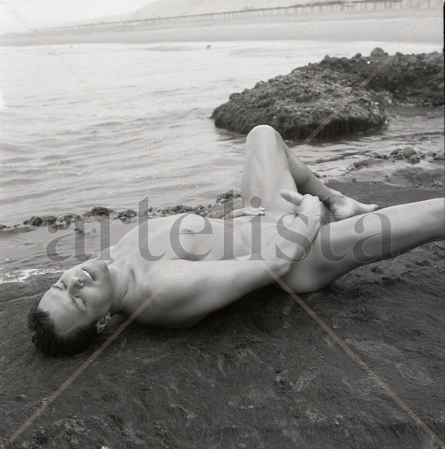 Intimate Horizon Series: "Lying on Rock, Touching Himself 4"