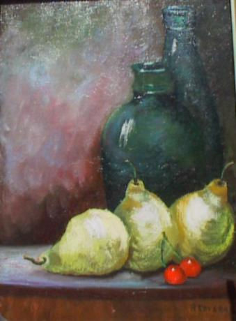 BODEGON CON FRUTAS DE PRIMAVERA Oil Canvas Still Life Paintings