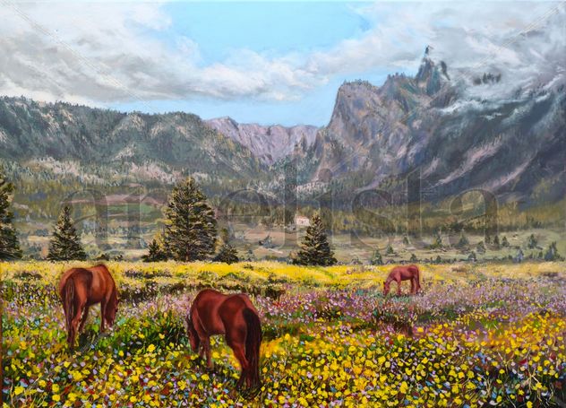 EL PASO PLAINS WITH HORSES