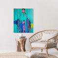 Figura verde con rostro rosa — Pintura figurativa abstracta — frontal