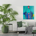 Figura verde con rostro rosa — Pintura figurativa abstracta — frontal