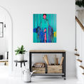 Figura verde con rostro rosa — Pintura figurativa abstracta — frontal