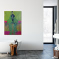Figura en verde y rosa — Pintura figurativa abstracta — frontal