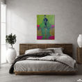 Figura en verde y rosa — Pintura figurativa abstracta — frontal