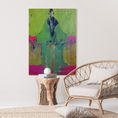 Figura en verde y rosa — Pintura figurativa abstracta — frontal