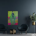 Figura en verde y rosa — Pintura figurativa abstracta — frontal