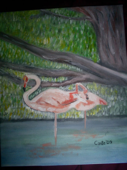 Flamencos Oil Canvas Landscaping