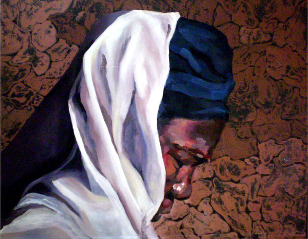 L'Afrique II Oil Panel Portrait