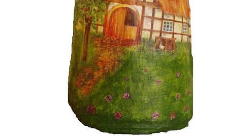 tejas decoradas en decoupage