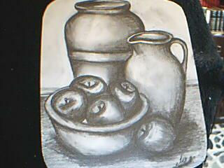 jarron y manzanas Charcoal