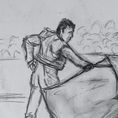 Dibujo de estudio de corrida — detalle