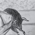 Dibujo de estudio de corrida — detalle