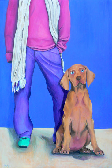 la gosseta (The dog) Acrylic Canvas Figure Painting