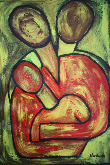 Familia Media Mixta Lienzo Figura