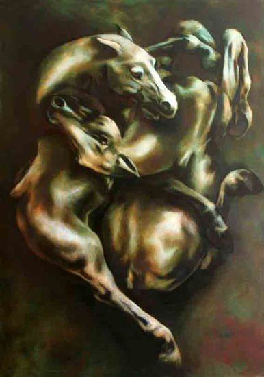 La Caida 6 Oil Canvas Animals