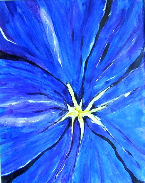 en el centro  de la flor