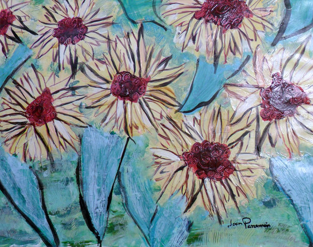 ACERCANDOME A LAS RUBECKIAS Acrylic Card Floral Painting