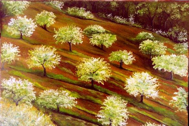 Almendros en flor Oil Canvas Landscaping