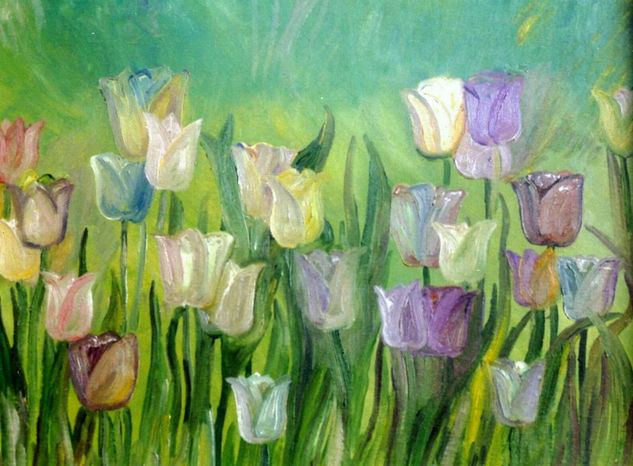 Tulipanes Oil Canvas Floral Painting