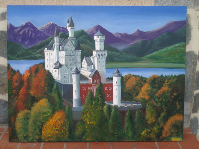 CASTILLO  DE  NEUSCHWANSTEIN(ALEMANIA Óleo Lienzo Figura